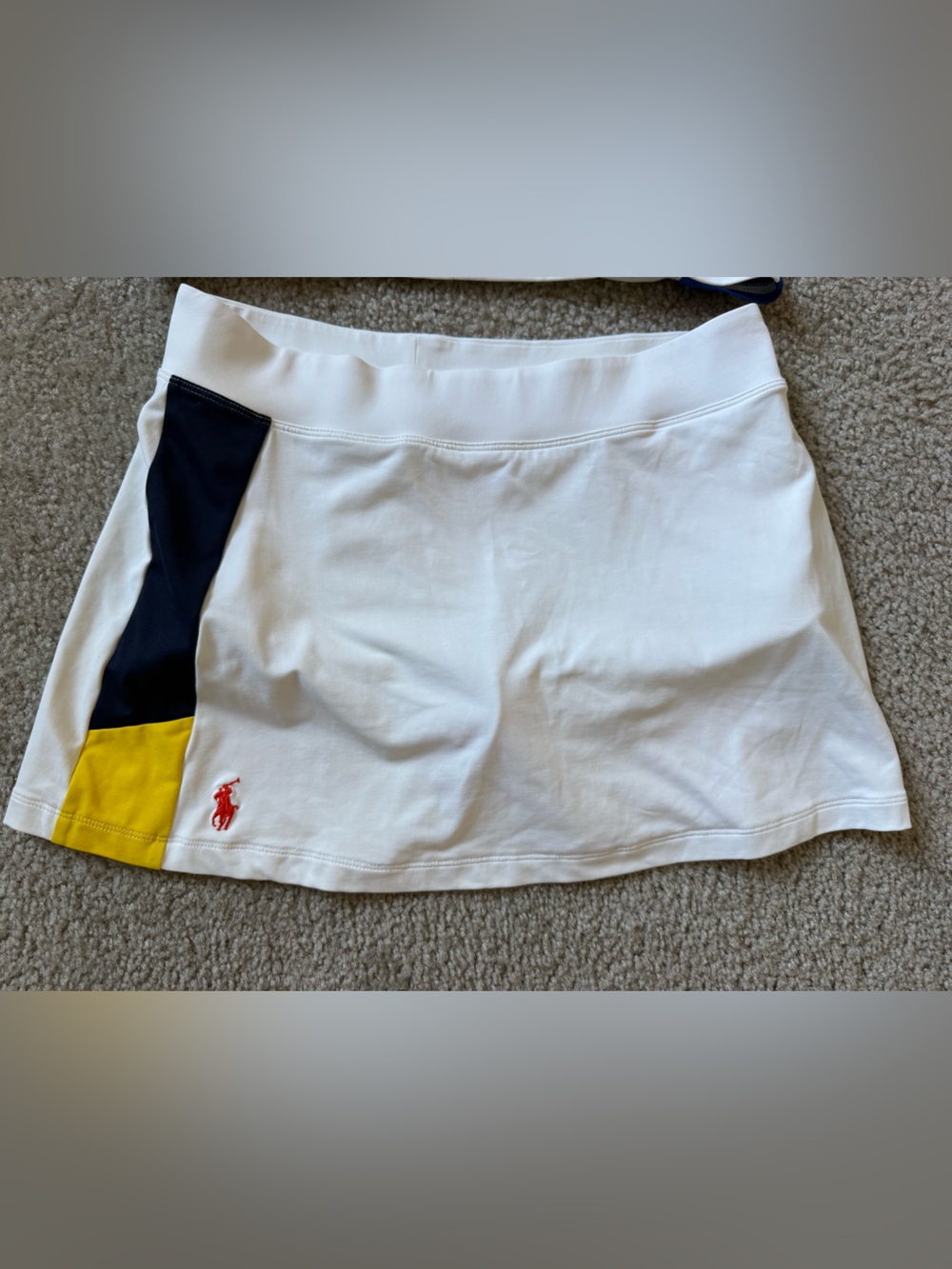 Ralph Lauren White Tennis Zip Tank & Skirt with Navy and Yellow Trim size Small - Picture 3 of 12